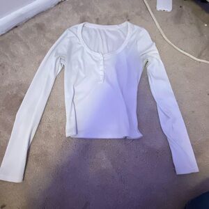 Women's White Long Sleeve Top